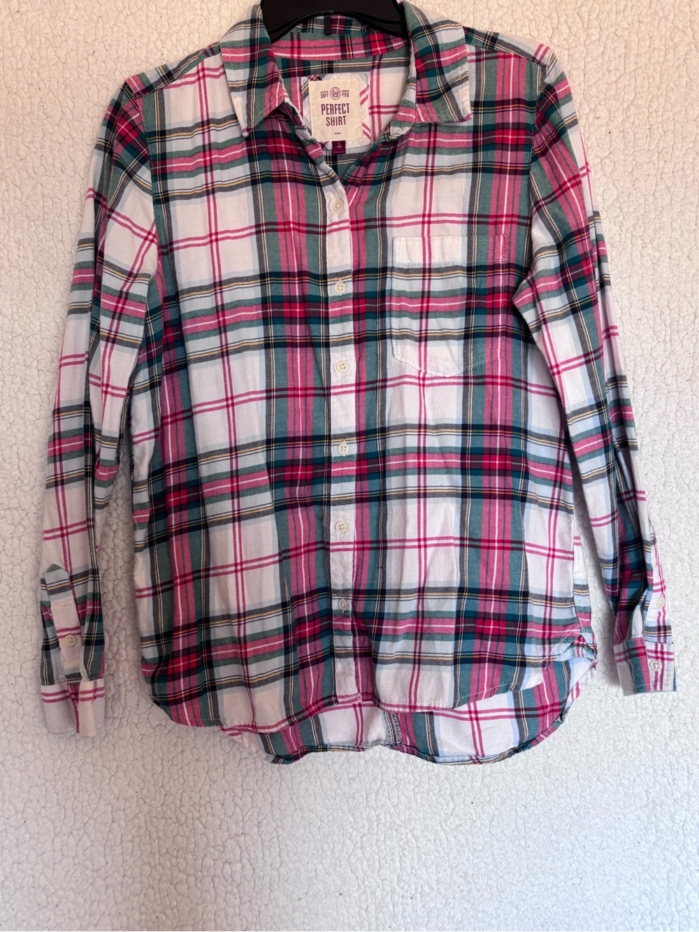 Women’s Red & Green Plaid Button-Down Shirt